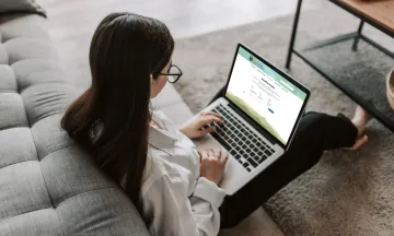 Woman on a laptop