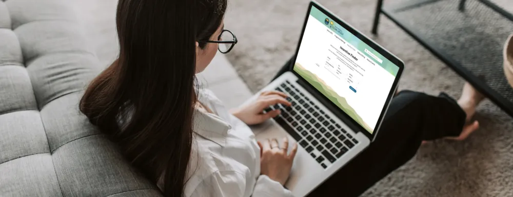 Woman on a laptop